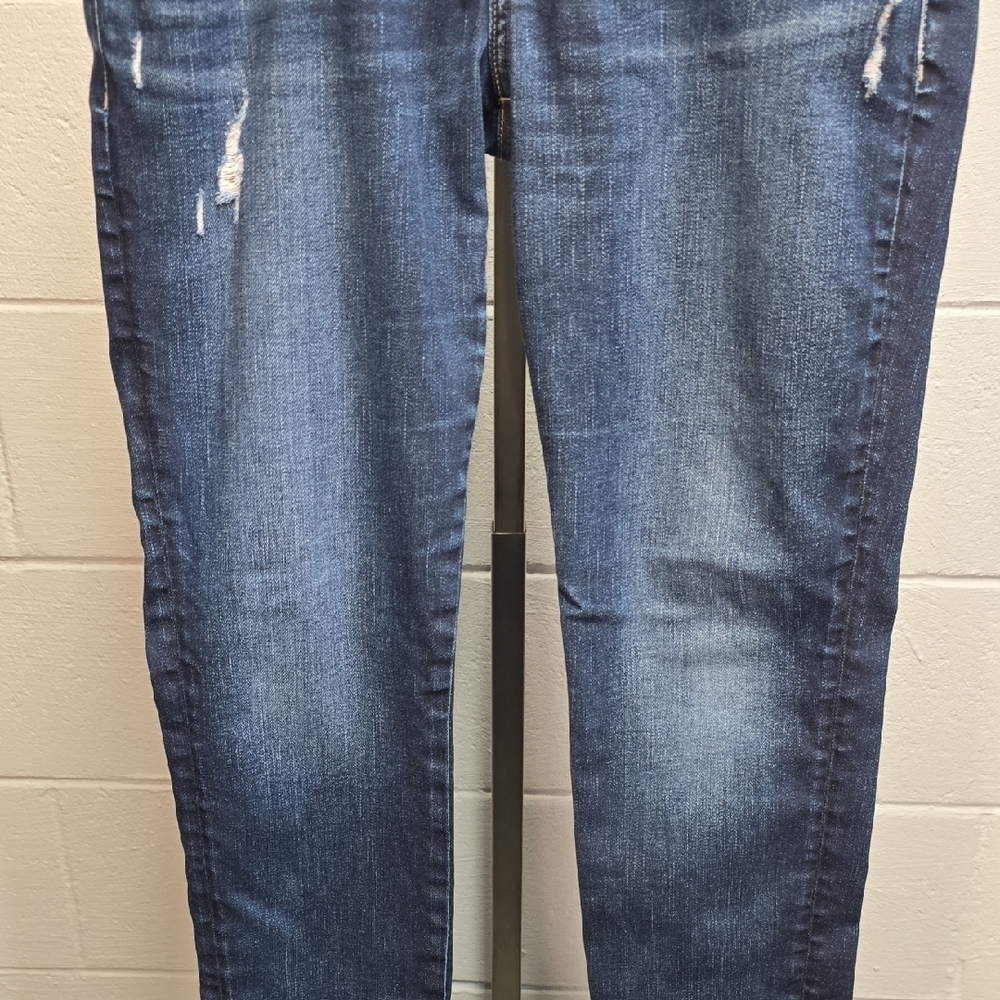 Women's Distressed Silver Blue Jeans - Picture 4 of 12